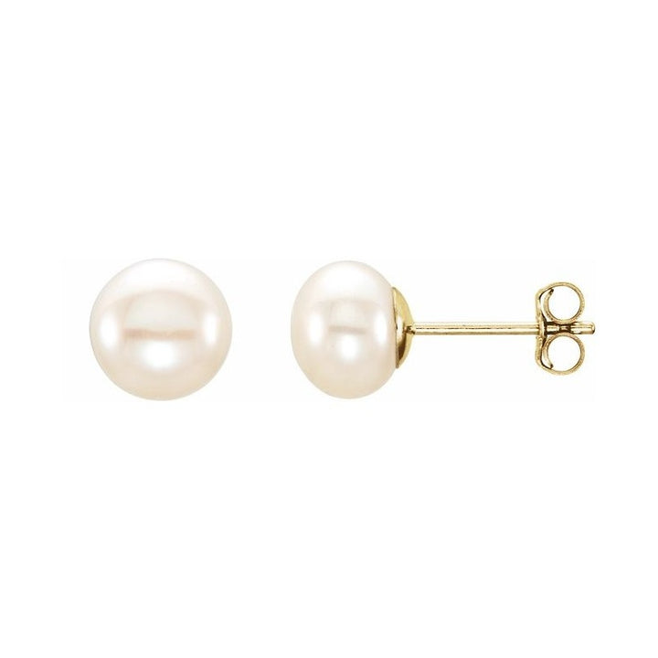 Button Pearl Stud Earrings
