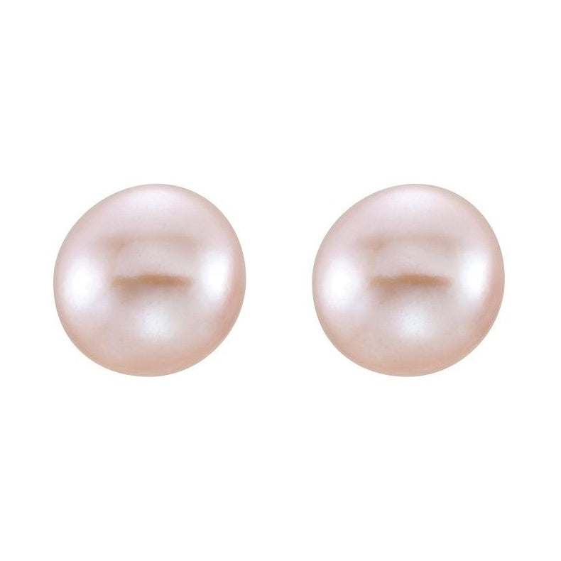Button Pearl Stud Earrings