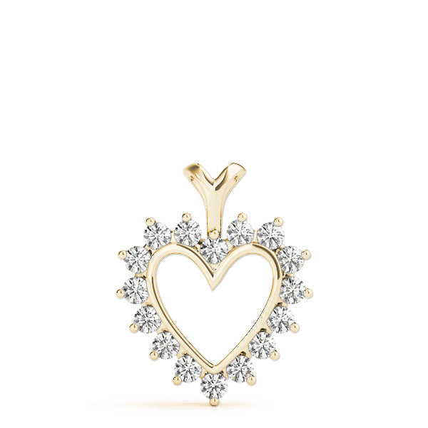 14K Yellow Gold Round Diamond Fashion Pendant