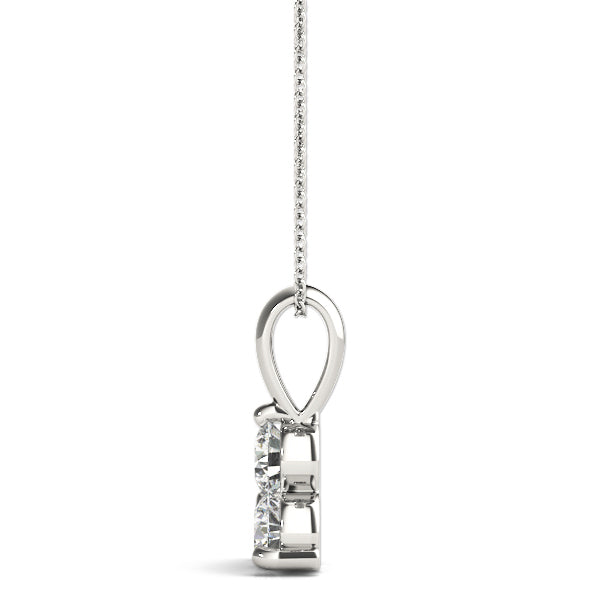 18K White Gold Diamond 3-Stone Pendant
