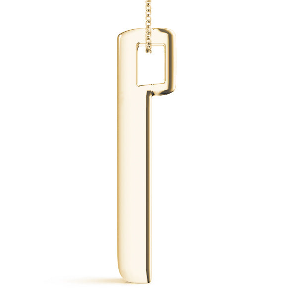 18K Yellow Gold Round Diamond 3-Stone Pendant
