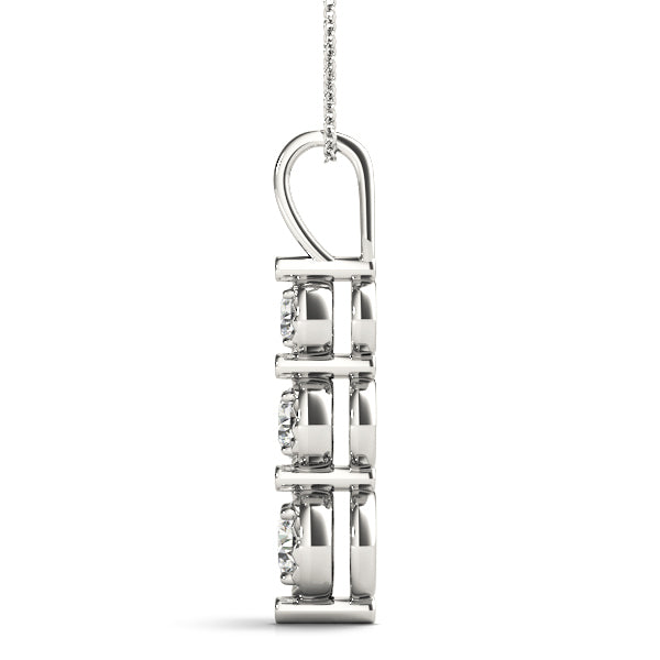 Platinum 0.35 CT Round Diamond Three-Stone Pendant