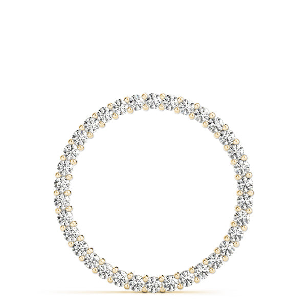 14K Yellow Gold Round Diamond Circle Pendant