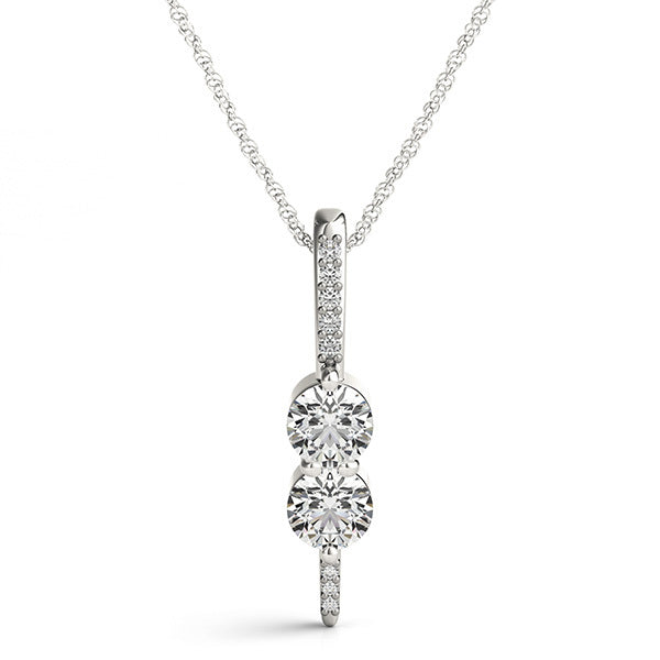 Multi-Diamond Round Pendant in Fine Metal