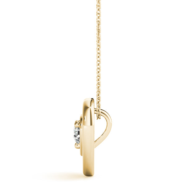 14K Yellow Gold 0.5 CT Diamond Solitaire Pendant
