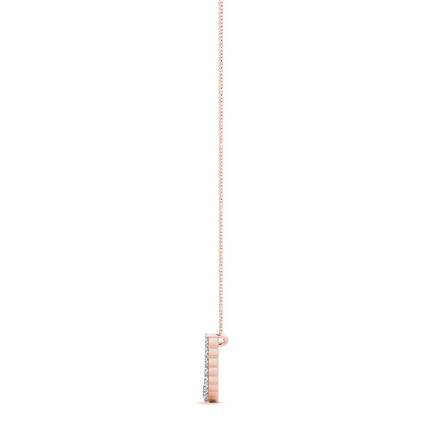 14K Rose Gold Round Diamond Pendant