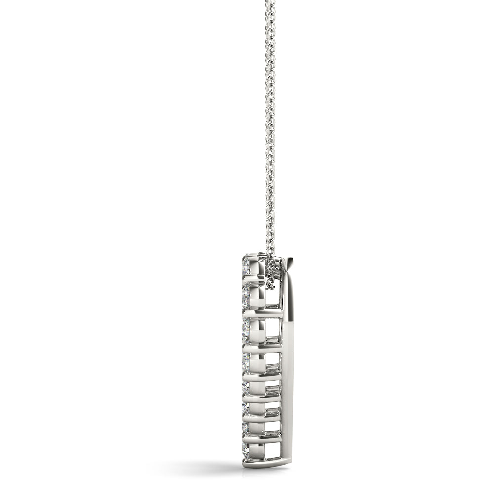 Platinum White Diamond Fashion Pendant Necklace