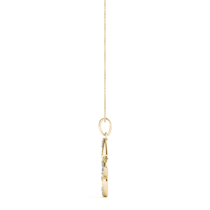 14K Yellow Gold Round Diamond Fashion Pendant