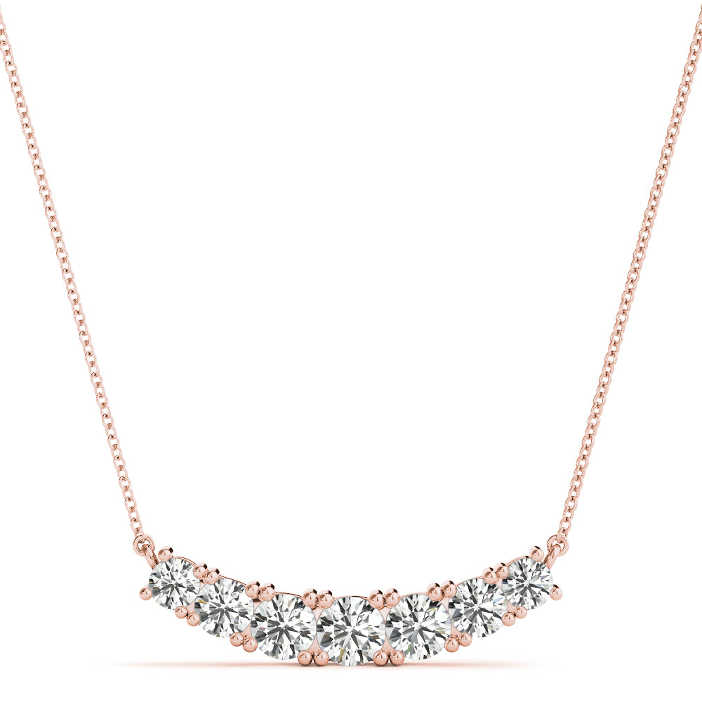 14K Rose Gold Diamond Bar Pendant