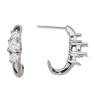 0.50 CTW Round Diamond Three Stone Earrings