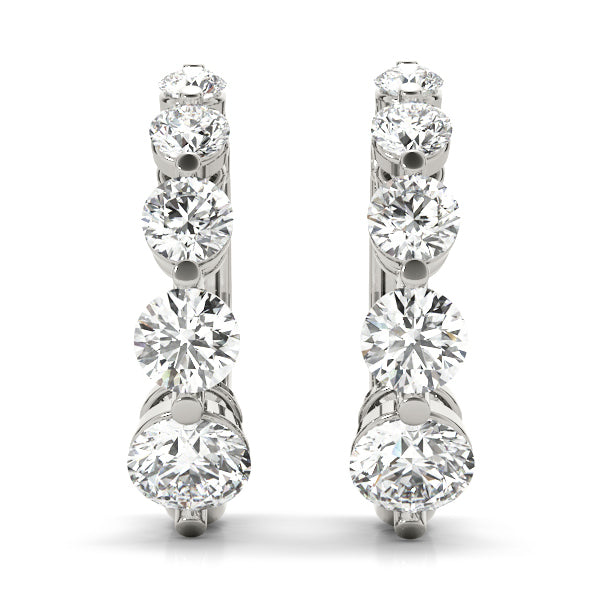 Round Diamond Journey Earring Set