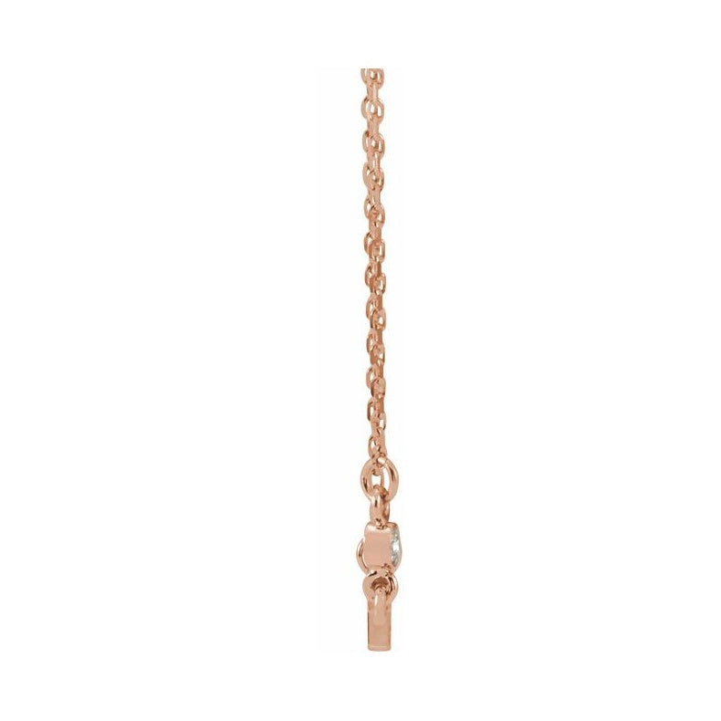 Accented Sideways Cross Necklace