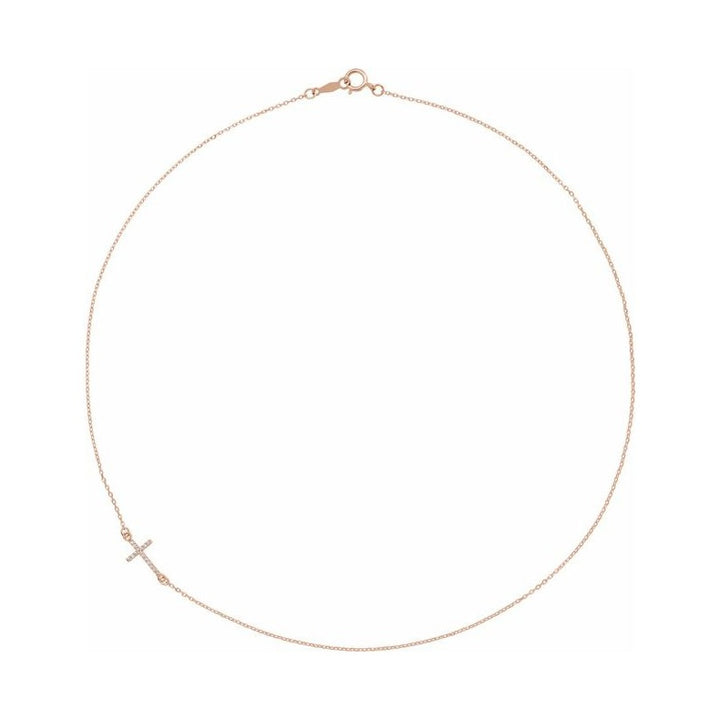 Accented Sideways Cross Necklace