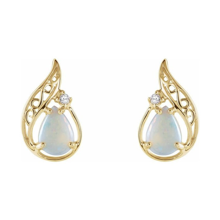 Accented Cabochon Sculptural Earrings