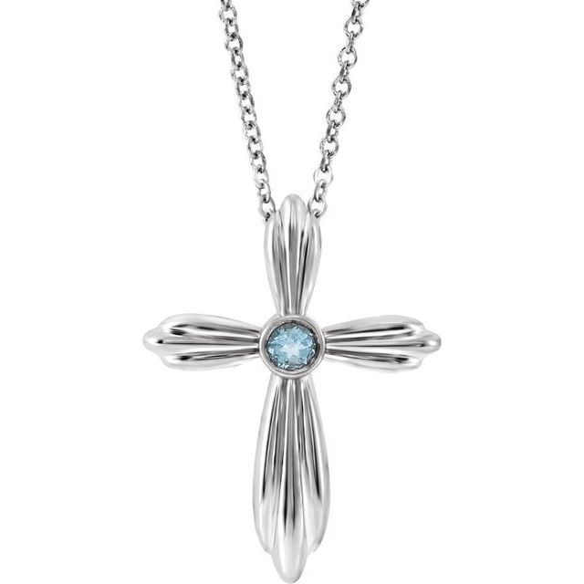 Bezel-Set Cross Necklace or Pendant
