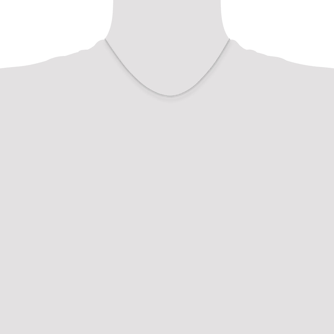 14k White Gold .4 mm Carded Cable Rope Chain