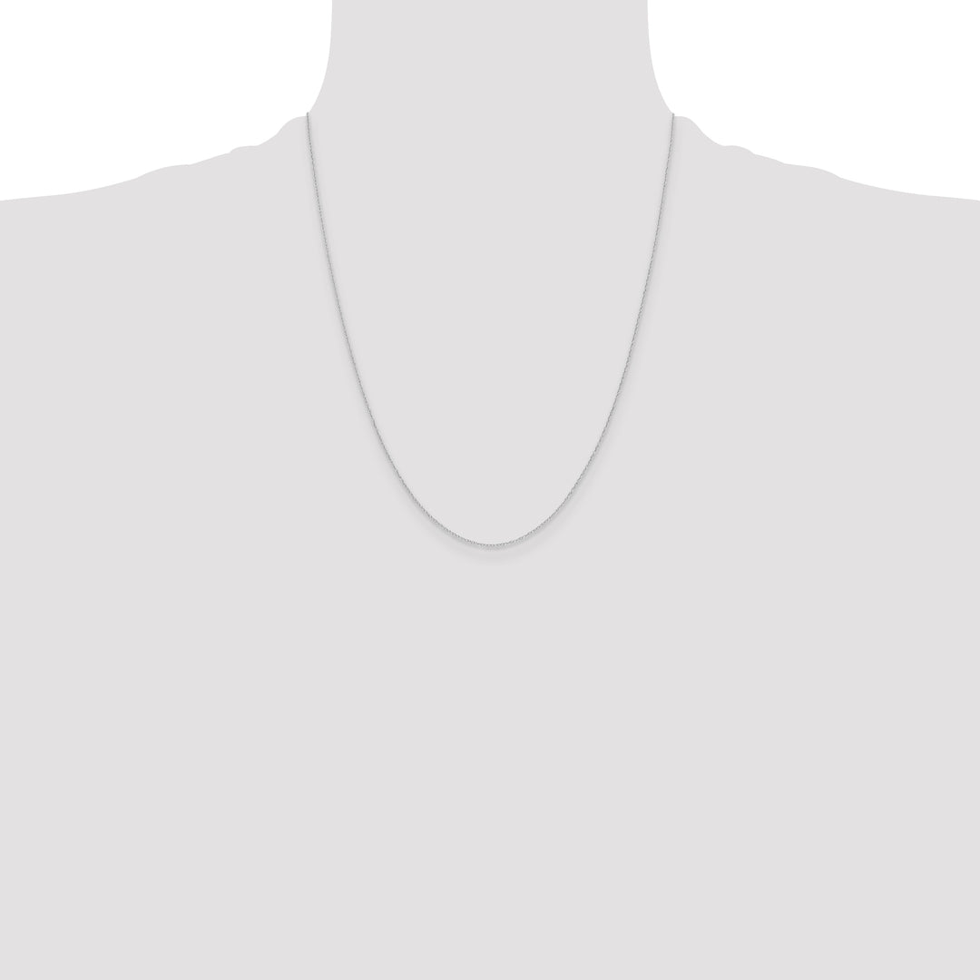 14k White Gold .4 mm Carded Cable Rope Chain