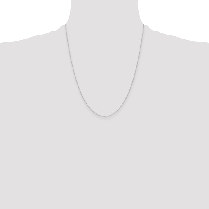 14k White Gold .4 mm Carded Cable Rope Chain