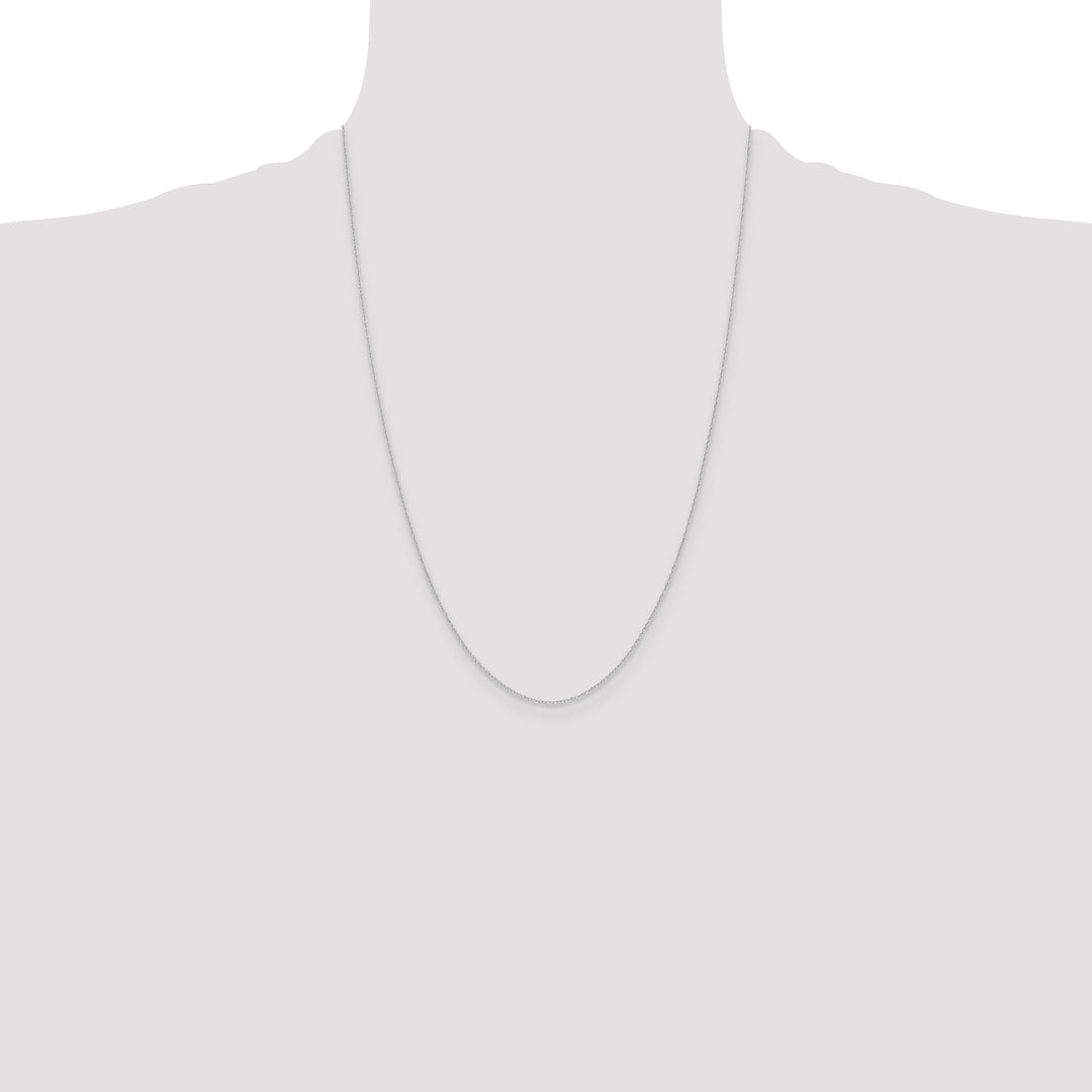 14k White Gold .4 mm Carded Cable Rope Chain