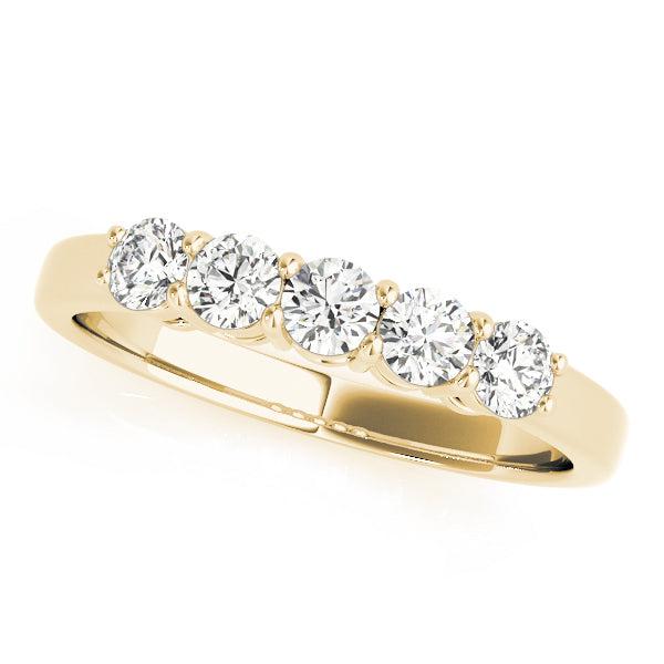 18K Yellow Gold 5-Stone Diamond Wedding Band