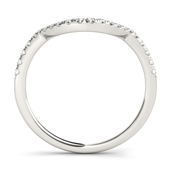 18K Rose Gold 1/8 ct Diamond Wedding Band