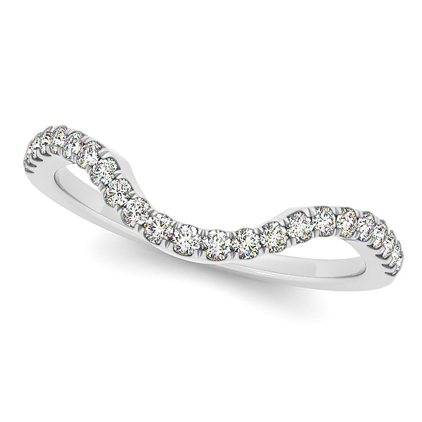 18K White Gold 1/6 ct Diamond Wedding Band