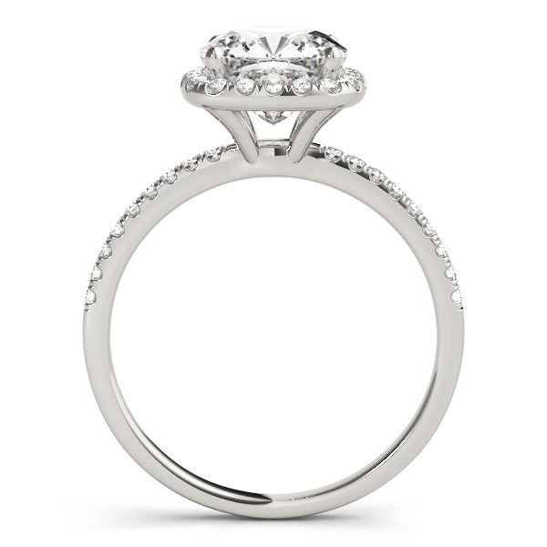 0.5 CT Cushion Diamond Halo Engagement Ring