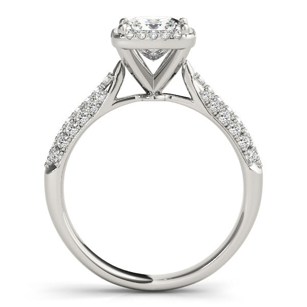 Diamond Halo Square Center Engagement Ring