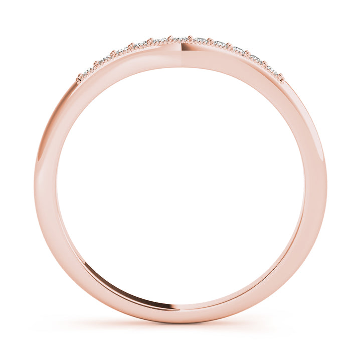 18K Rose Gold 0.10 ctw Diamond Wedding Band