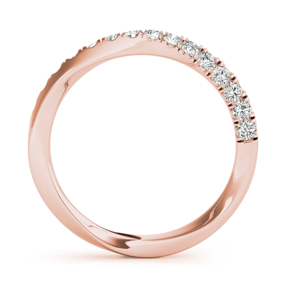 14K Rose Gold 0.21ctw Diamond Wedding Band