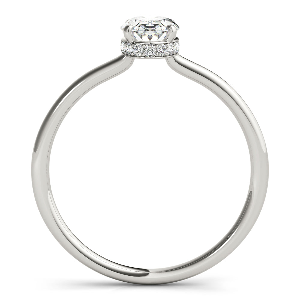 Oval Diamond Halo Engagement Ring