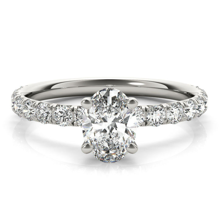 Platinum Diamond Single Row Engagement Ring