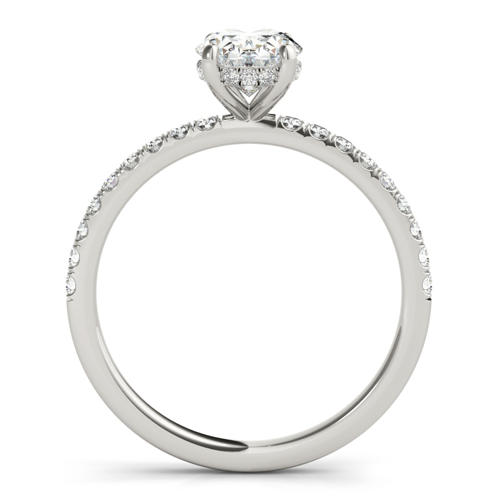 Oval Diamond Halo Engagement Ring