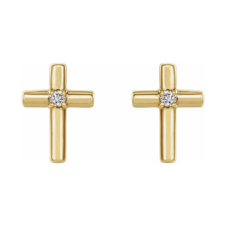 Solitaire Cross Earrings