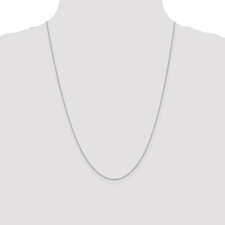 14k White Gold Carded .5mm Box Chain