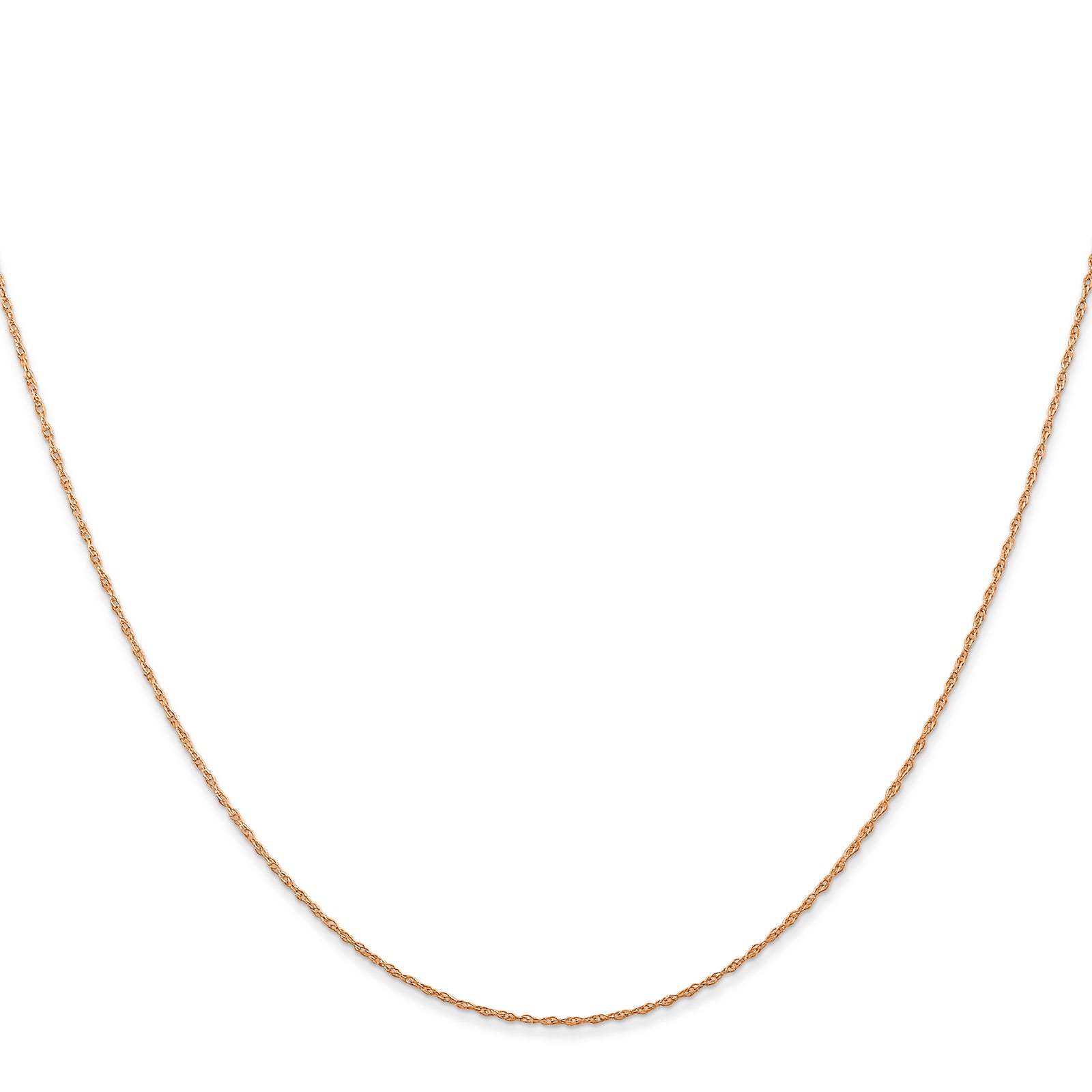 14k  Rose Gold .5 mm Carded Cable Rope Chain