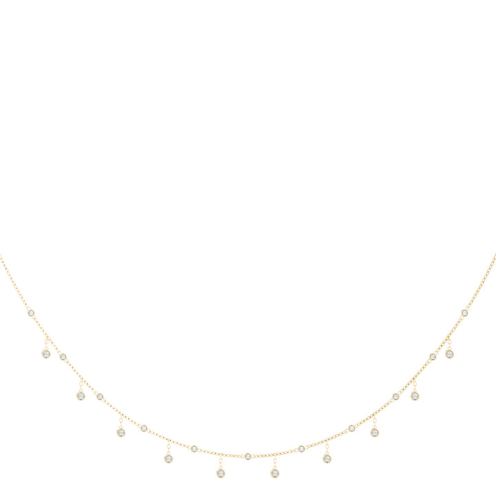14K Yellow Gold Round Diamond Fashion Necklace
