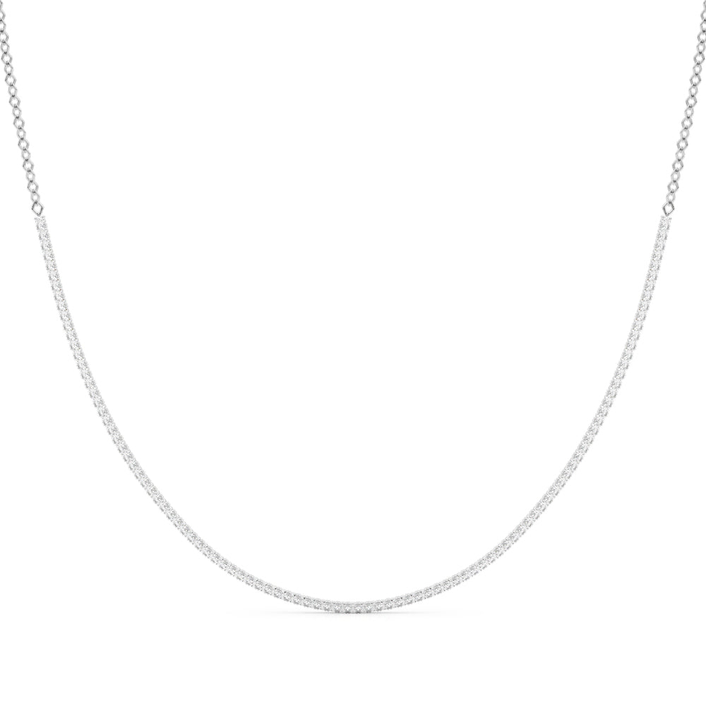 18K White Gold Multi-Diamond Pendant Necklace