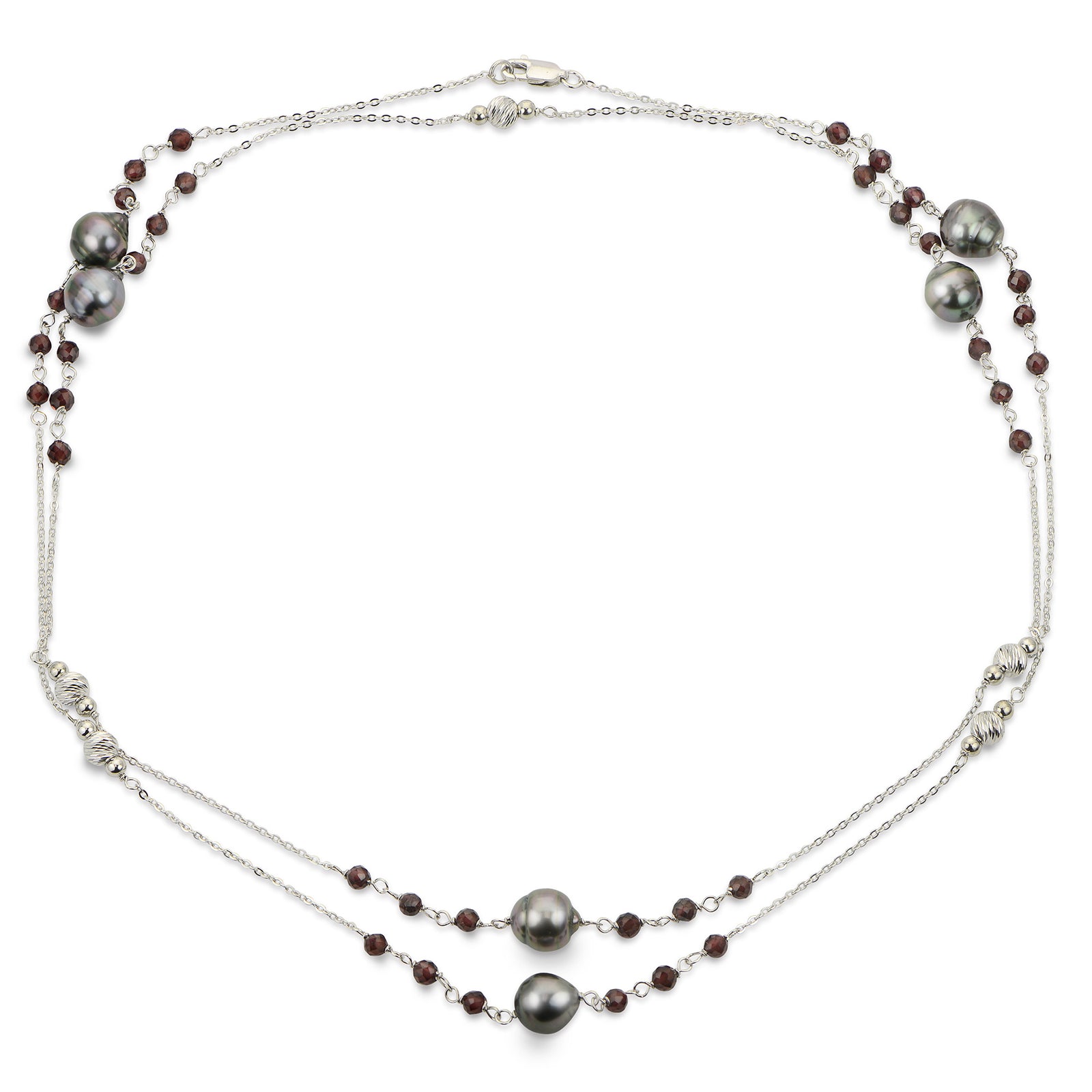 Sterling Silver Tahitian Pearl Necklace
