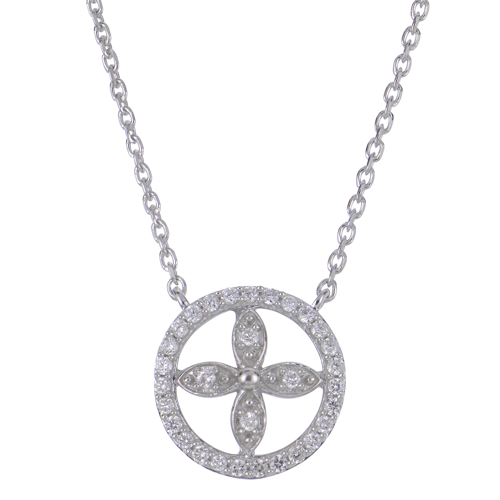 Sterling Silver Diamond Necklace
