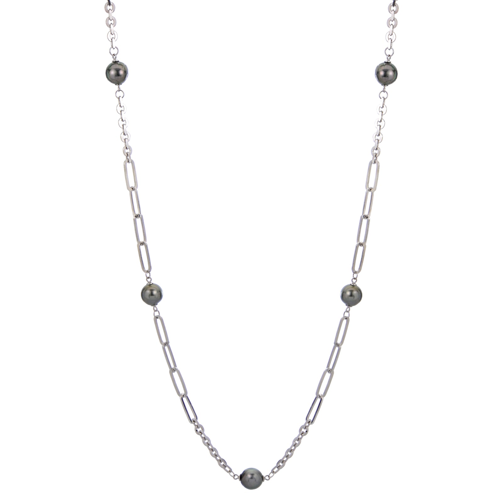 Sterling Silver Tahitian Pearl Necklace