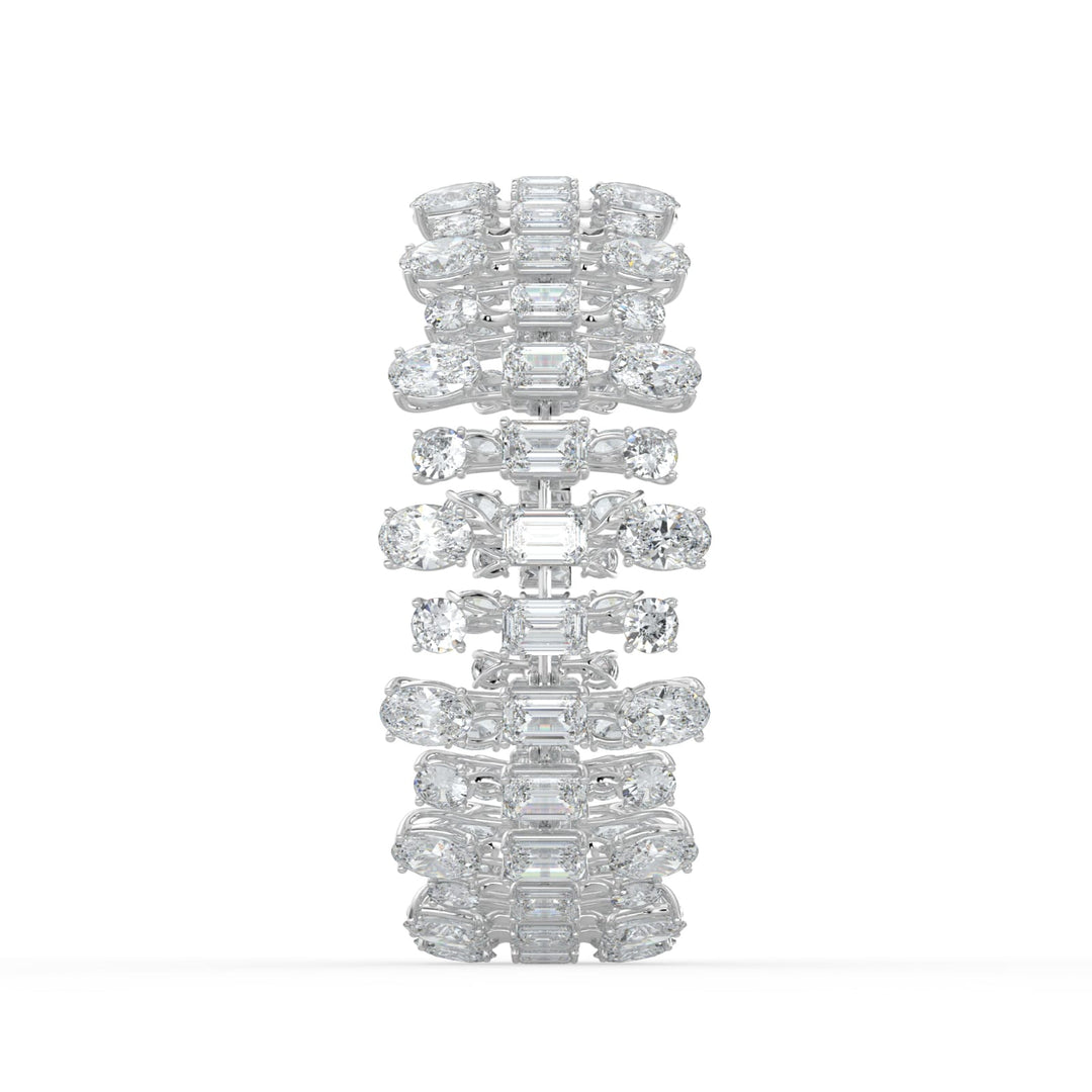 34.5Cttw Emerald Shaped Lab Grown Diamond (F/VS)  Bracelet in 14K Gold