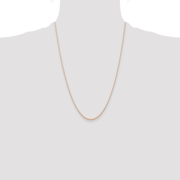 14k  Rose Gold .6 mm Carded Cable Rope Chain