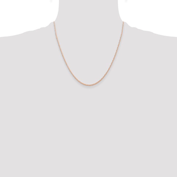 14k  Rose Gold .6 mm Carded Cable Rope Chain