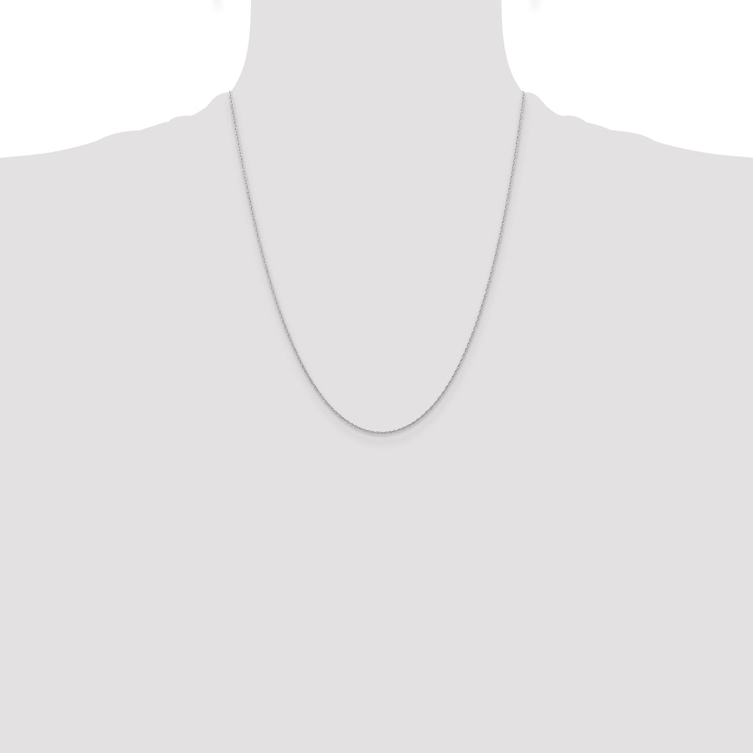 14k White Gold .6 mm Carded Cable Rope Chain