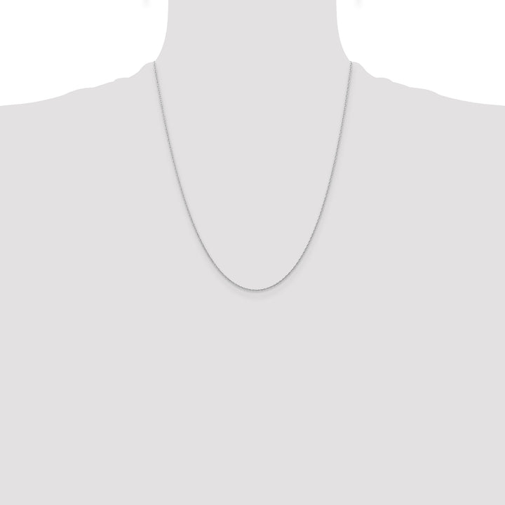 14k White Gold .6 mm Carded Cable Rope Chain
