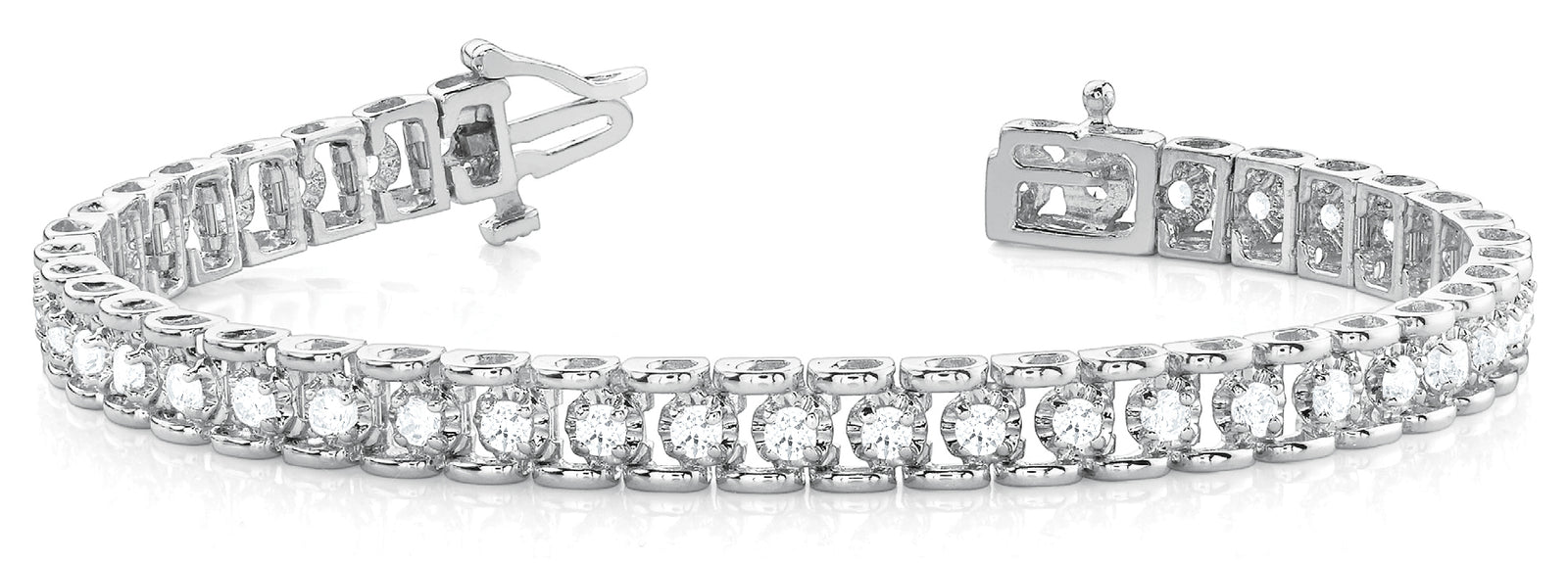 Round Diamond In-Line Tennis Bracelet