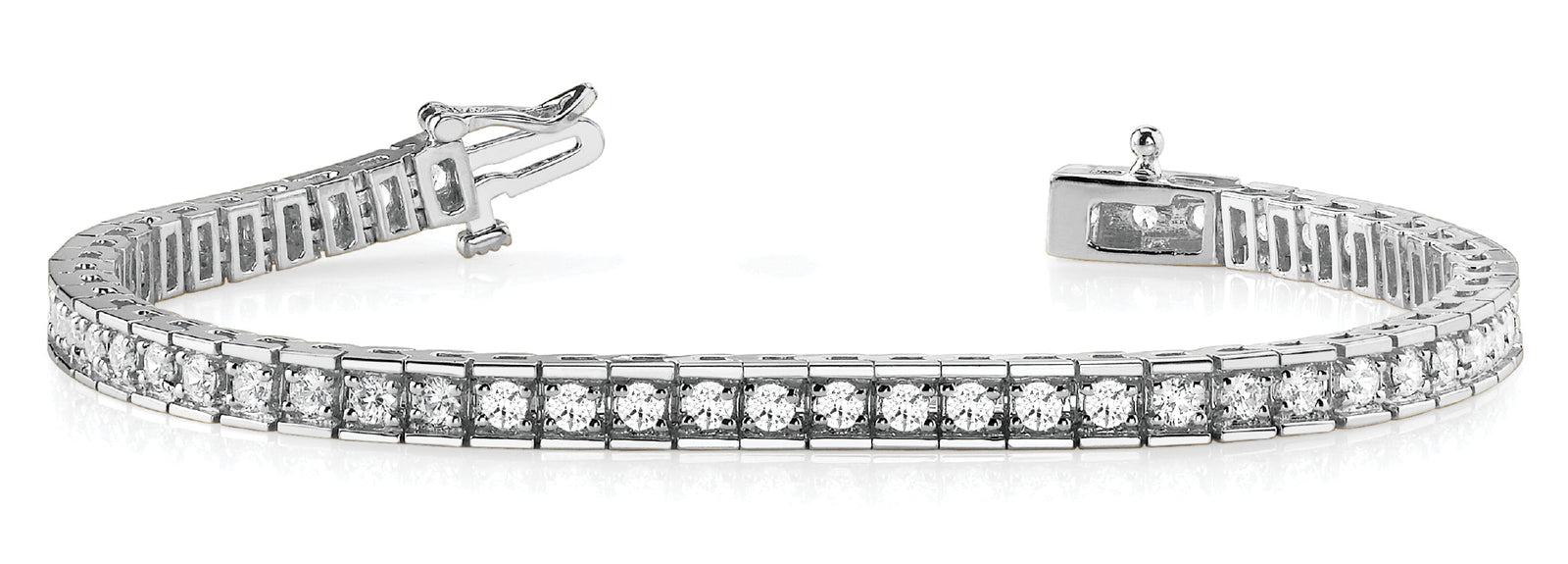 Round Diamond Tennis Line Bracelet