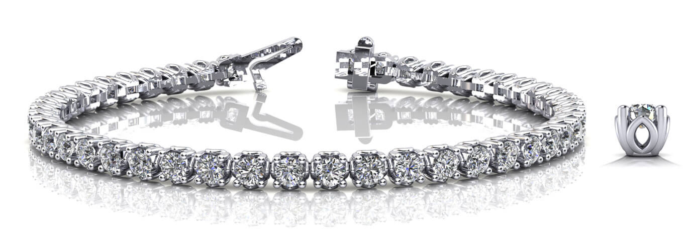 Round Diamond Tennis Line Bracelet