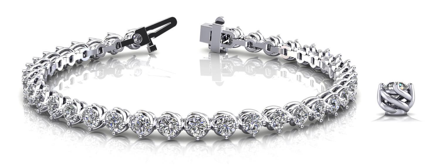 Multi-Gold Diamond Tennis Bracelet | 57 Round Stones
